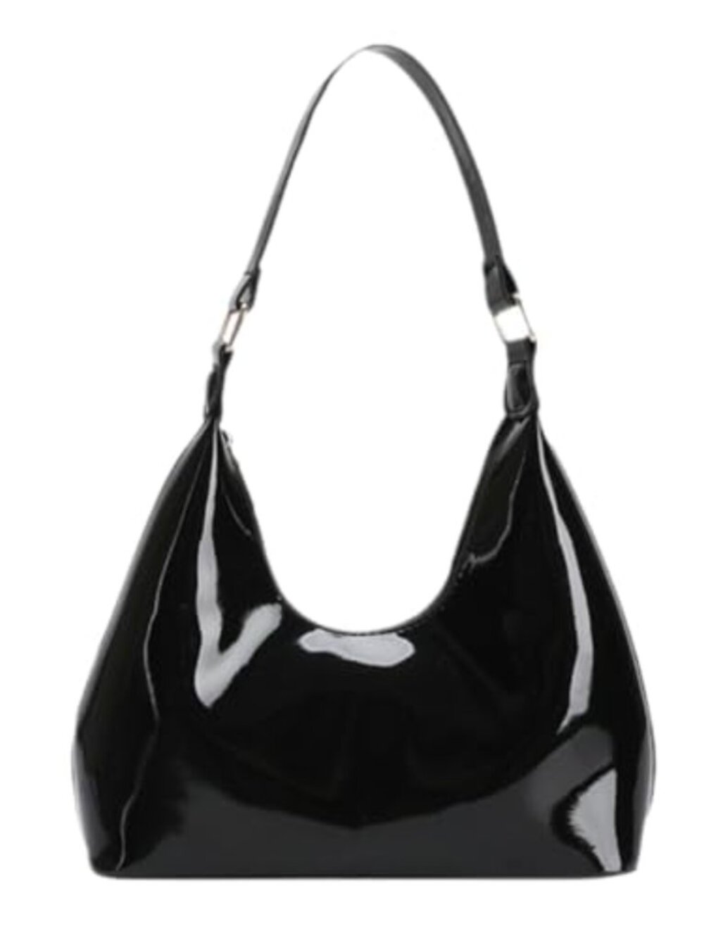 Patent Leather Crescent Hobo Shoulder Bag Small Tote Satchel Purse